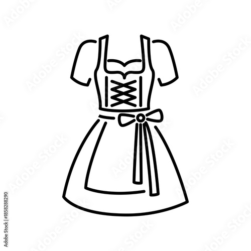 Stylish Dirndl Apron Tradition Dress Icon Sign Design Vector