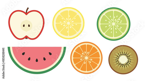 Minimalist Colorful Hand-Drawn Fruit Illustration Collection