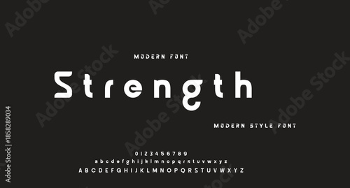 Modern Bold Font. Regular Italic Number Typography urban style alphabet fonts for fashion, sport, technology, digital, movie, logo design, vector illustration
