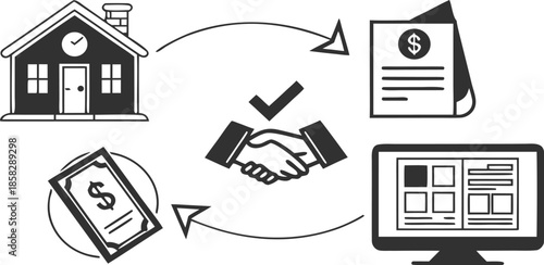 Set of vector house icons collection illustration