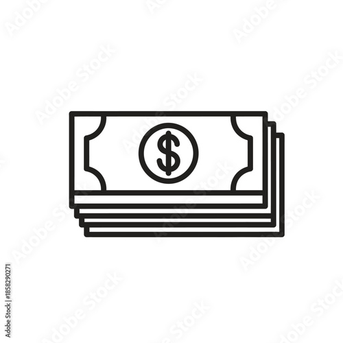 Minimalistic Illustration of Stacked Dollar Bills for Financial and Business Concepts