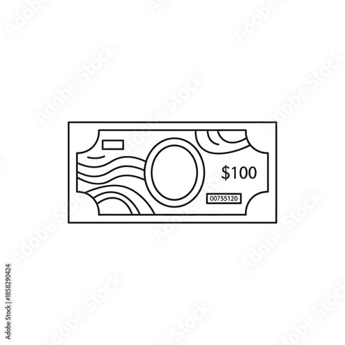 Modern Abstract Dollar Banknote Illustration for Financial and Economic Visuals