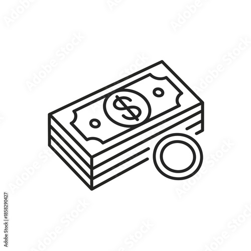 Money and Coins Illustration for Financial Transactions and Business Concepts