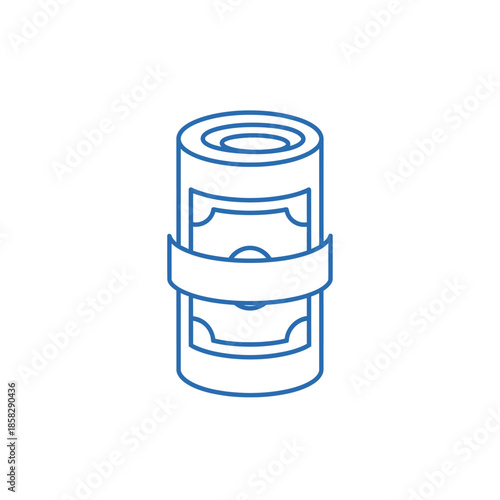 Money Roll with Dollar Banknotes in a Rolling Shape for Financial Growth