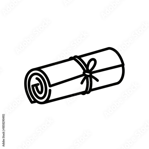 Roll of Paper Tied with String for Crafting or Gift Wrapping