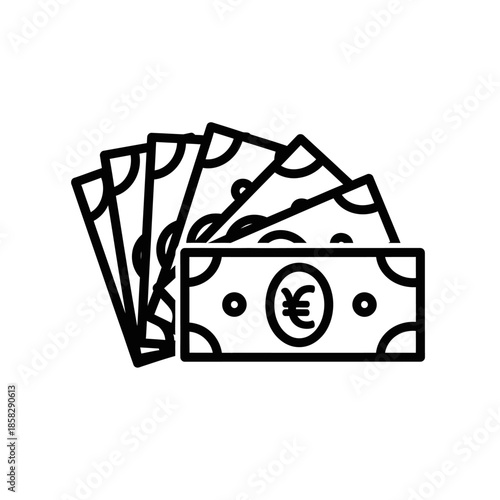 Simple Illustration of Euro Banknotes and Money Stack for Financial Themes