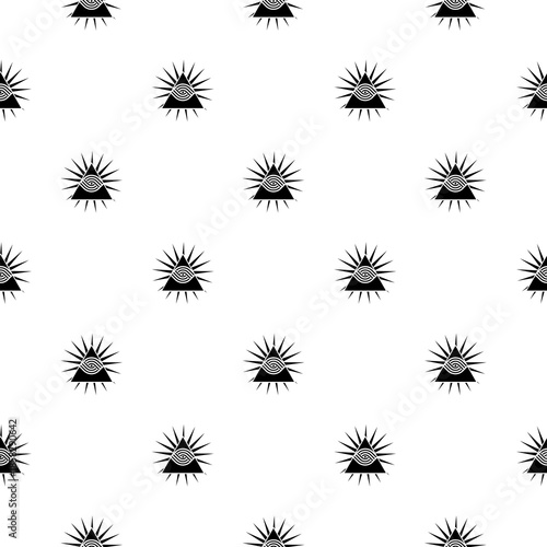 All seeing eye of God seamless pattern isolated on white background