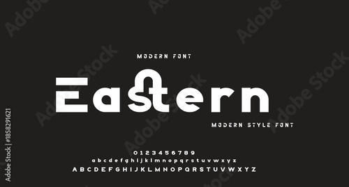 Modern Bold Font. Regular Italic Number Typography urban style alphabet fonts for fashion, sport, technology, digital, movie, logo design, vector illustration