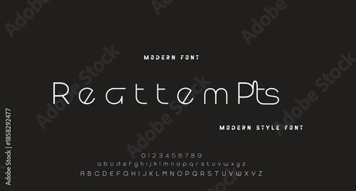 Modern Bold Font. Regular Italic Number Typography urban style alphabet fonts for fashion, sport, technology, digital, movie, logo design, vector illustration