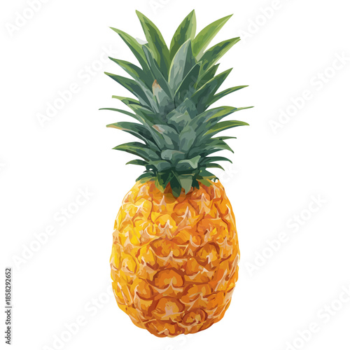 Minimalist 2D vector icon representation of a Pineapple, displayed on a pure white background