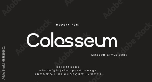 Modern Bold Font. Regular Italic Number Typography urban style alphabet fonts for fashion, sport, technology, digital, movie, logo design, vector illustration