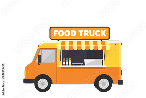 Colorful Food Truck with Serving Window