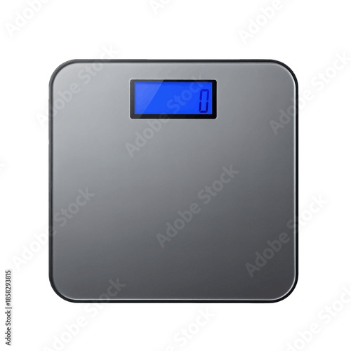 Digital bathroom scale with blue LCD display