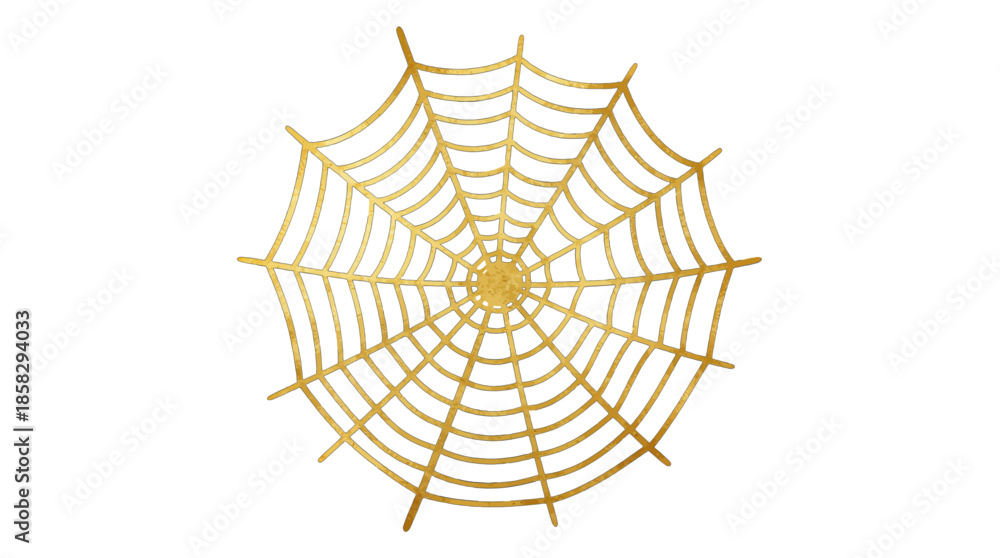 Fototapeta premium Golden spider web with intricate details