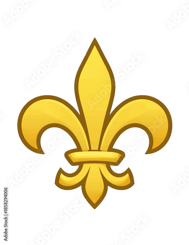 Golden Fleur-de-lis Symbol Isolated