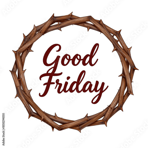 Good Friday text in thorn wreath