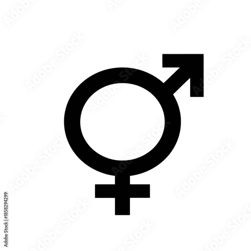 Male and female gender symbols isolated