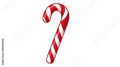 Red and white striped candy cane isolated