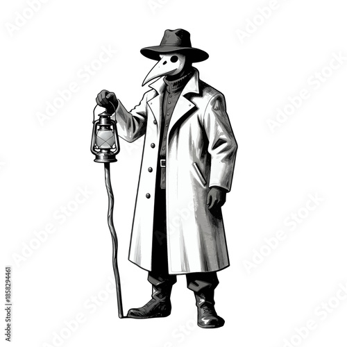 Plague Doctor Holding a Lantern