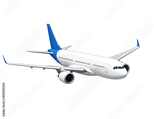 White and Blue Airplane in Flight