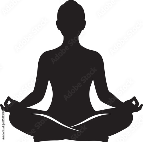 Serene person meditating in lotus position