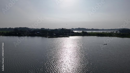 Scenic View of Cengklik Dam Covered by Green Water Hyacinths, Waduk Cengklik Boyolali