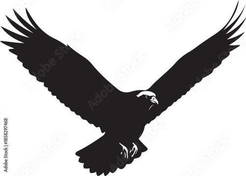 Majestic eagle in flight with outstretched wings soaring free