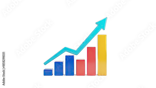 Free Download Business Growth Chart Rising Upwards on White Background - GFXLoad