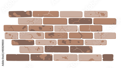 Detailed illustration of a brick wall texture, perfect for backgrounds and design elements