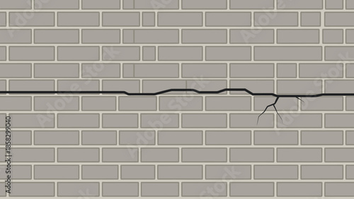 Brick Wall with a Crack Structural Damage and Imperfection in Building Design