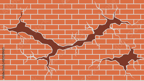 Cracked Brick Wall Texture A Detailed Depiction of Damage and Decay in Architecture