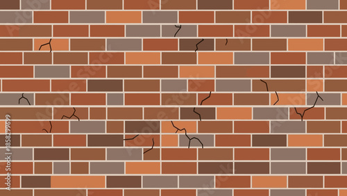Brick Wall Texture A Detailed Illustration of a Weathered Brick Wall with Cracks and Imperfections