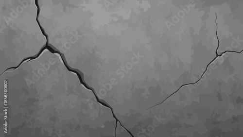 Cracked Concrete Wall Texture A Detailed Close-Up of Damage and Imperfection in Grey Tones