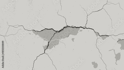 Cracked Concrete A Detailed Look at Texture and Damage with Close-Up Focus on Surface Cracks