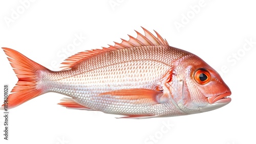 Vibrant red snapper fish isolated on white background for commercial use