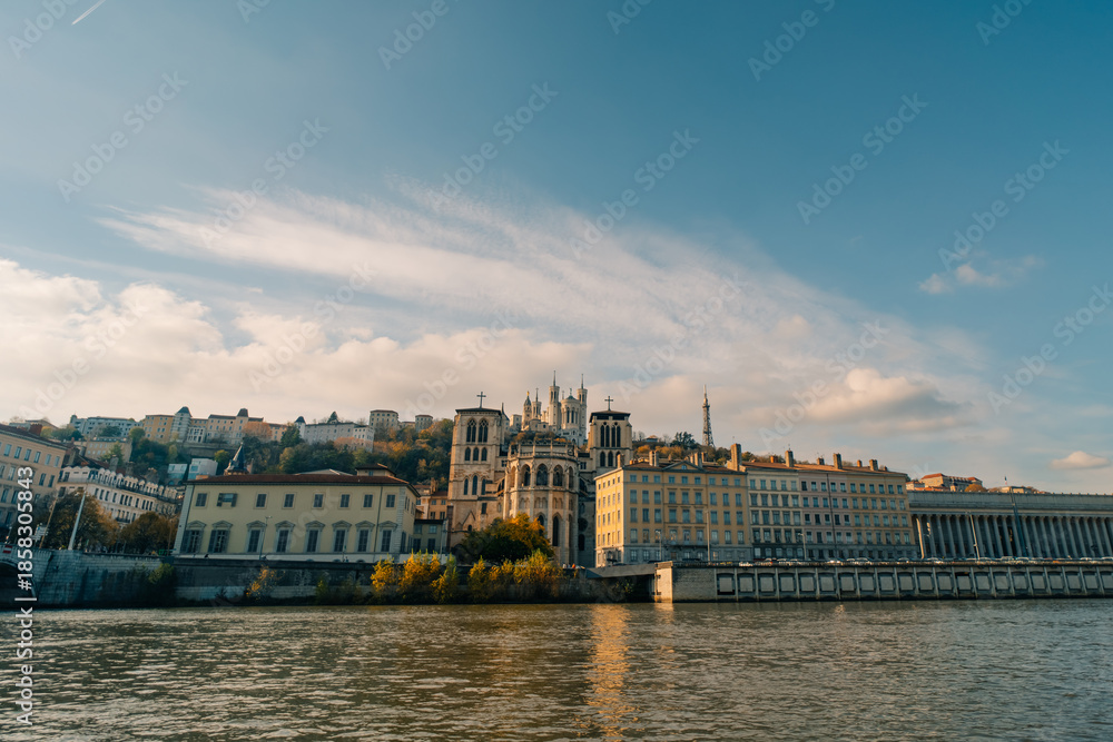 Obraz premium The beautiful Cathedral of St. Gin Baptiste in Lyon, a remarkable monument in France