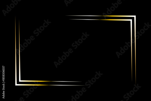 Beautiful elegant gold frame with black luxury background