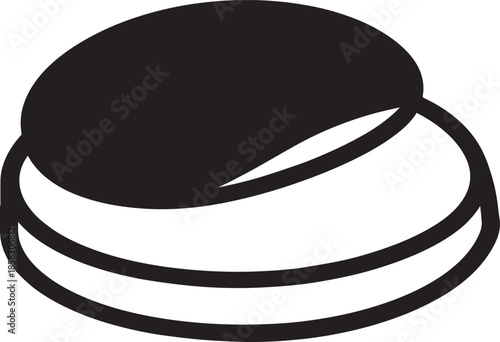 Minimalist black and white makeup compact icon