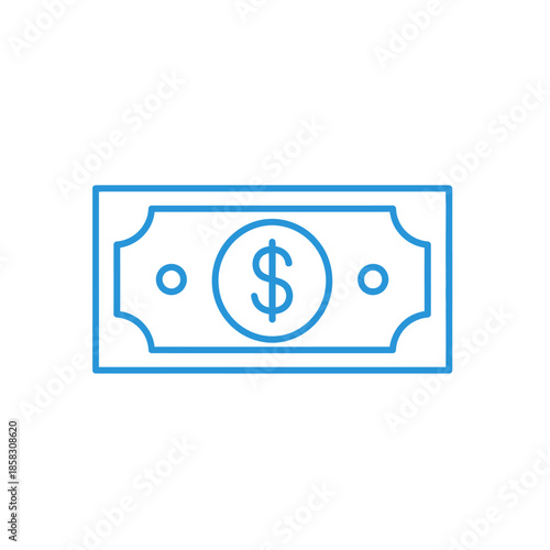 Free Download Simple Line Drawing of a Dollar Banknote Illustration for Financial and Banking Concepts - GFXLoad