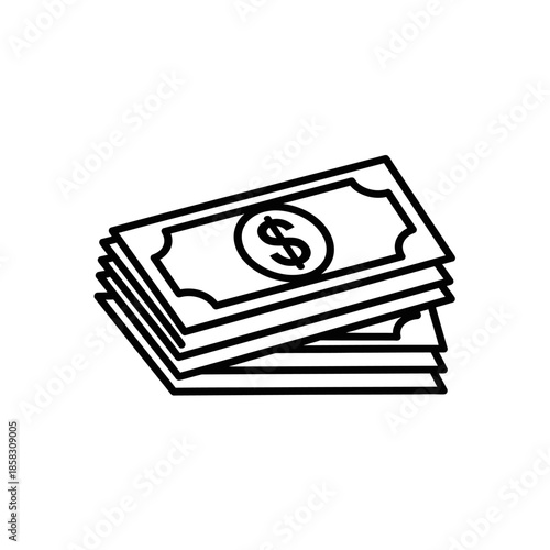 Simple stack of dollar bills representing finance or money concepts