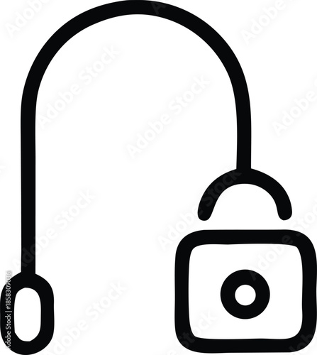 Camera with strap Vector