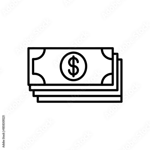 Stack of Cash Illustration for Financial and Business Concepts