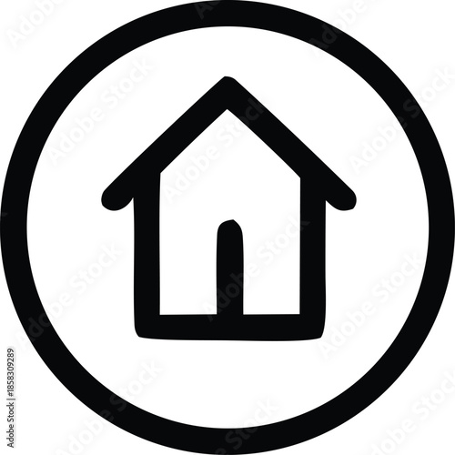 Home icon within circle Vector