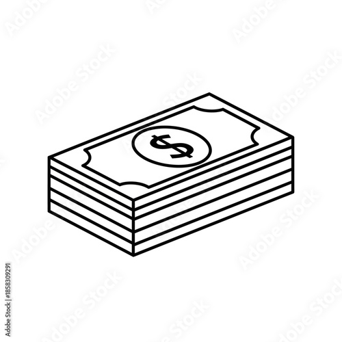 Stack of Cash Money Illustrations for Financial and Business Content