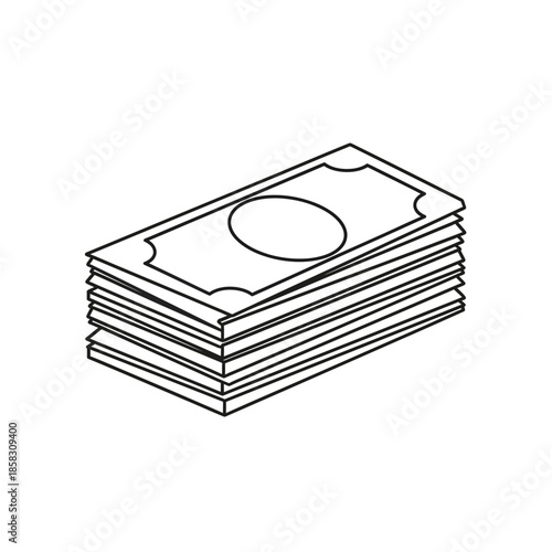 Stack of Cash Money Bills for Financial Success and Wealth Concept