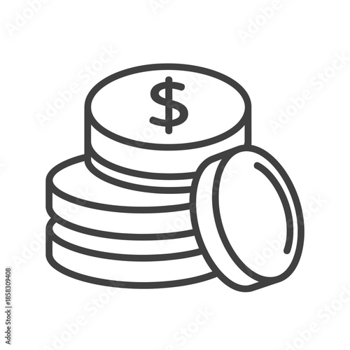 Stack of Coins with Dollar Sign Symbol Representing Financial Growth and Wealth