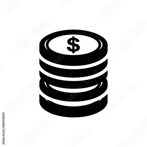 Stack of Coins with Dollar Symbol for Financial and Investment Concepts