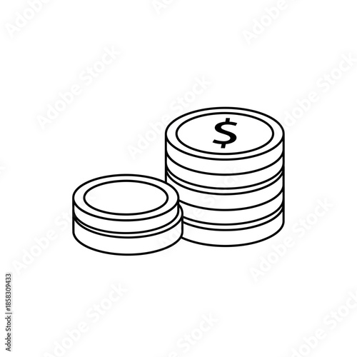 Stack of Coins with Dollar Symbol for Financial Growth and Investment Concepts