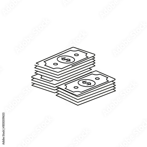 Stack of dollar bills representing financial success and money management