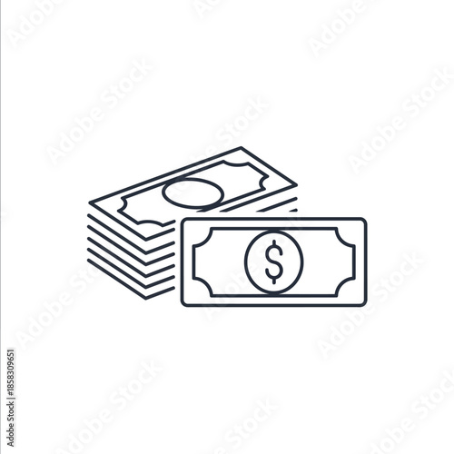 Stack of Dollar Bills with Single Banknote Highlighted for Financial and Banking Concepts